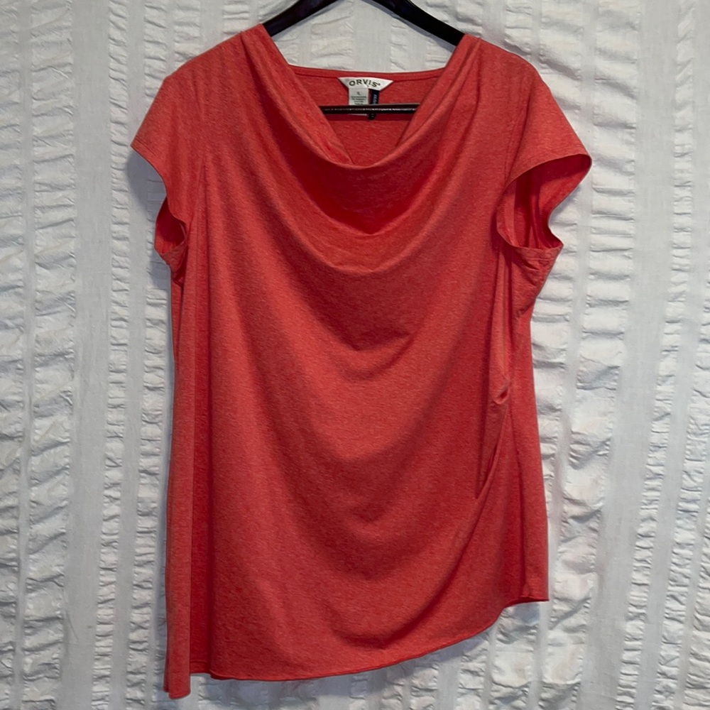 Orvis Passport Pink Drape Neck Top